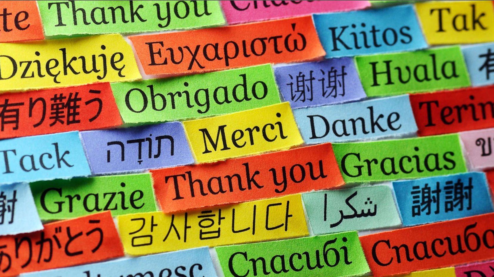 Thank you written in several languages