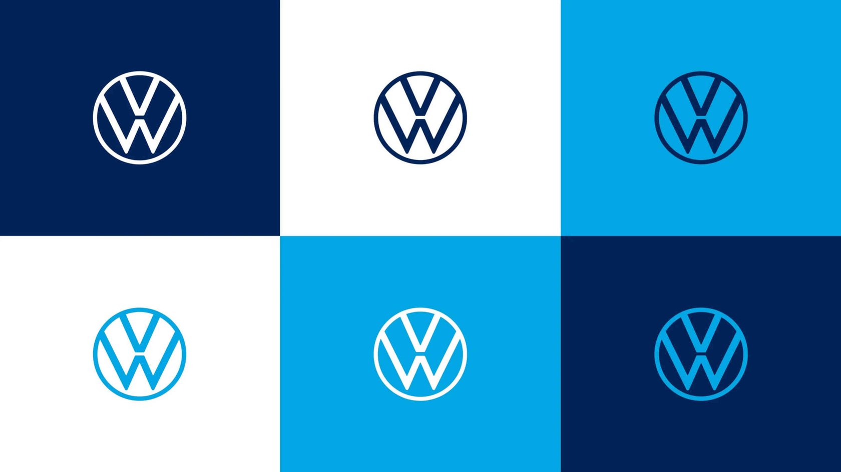 Volkswagen launch rebrand, series of Volkswagen logos